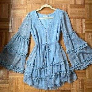 Saints + Secrets blue bell sleeve dress!